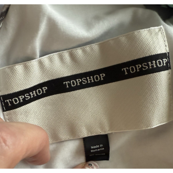 Topshop Women's 6 Retro Formal Jacquard Floral Bow Mini Dress Party Homecoming - Picture 5 of 13